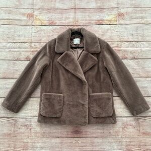 Velvet by Graham & Spencer • Brown Faux Fur Teddy Jacket - Women’s Size Large